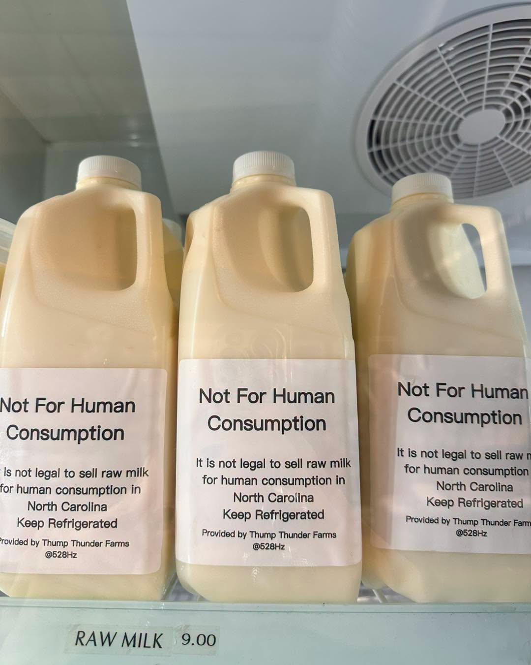 Raw milk from Thump Thunder Farms